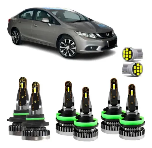 Kit Ultra Led Nano 30000lm Honda Civic 2012/2016 6500k