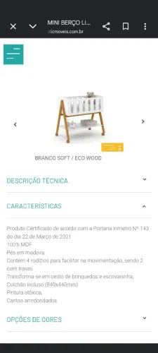 Berço Branco Soft Eco Wood Matic