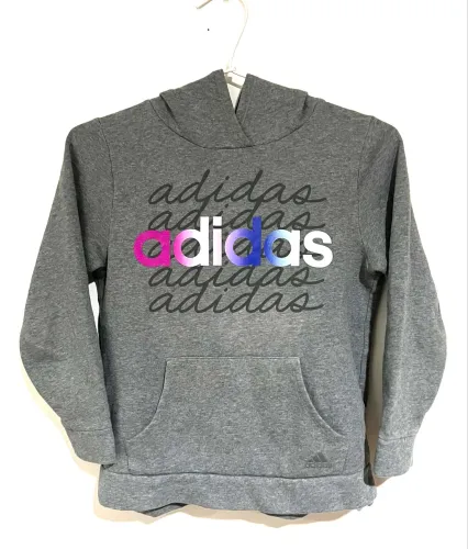 Moletom Adidas flanelado cinza menina tam 10/12 anos