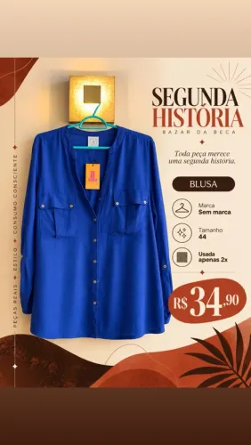 Camisa de botão azul