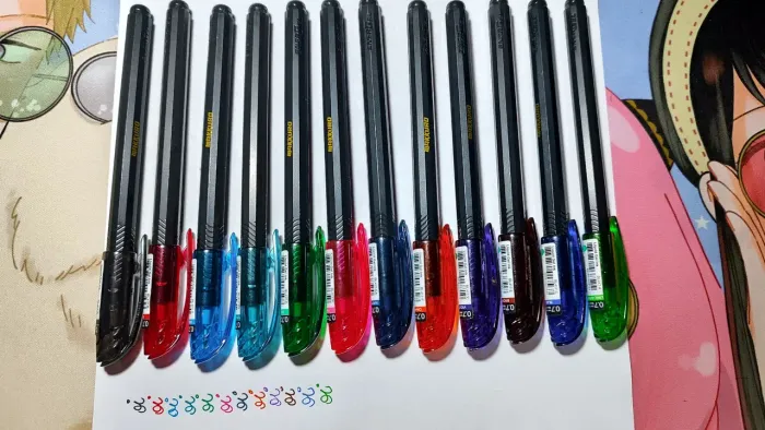 Kit 12 cores Pentel Canetas Energel Makkuro 0.7