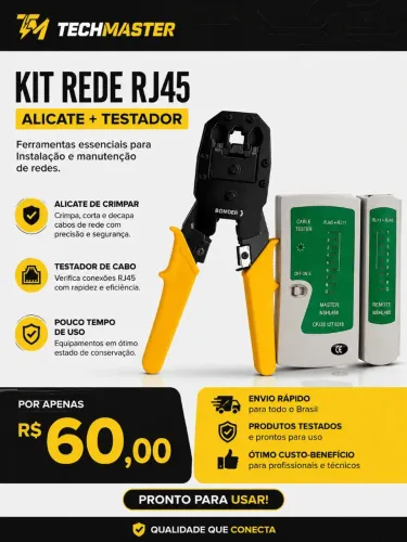 Alicate de crimpagem RJ45 + Testador