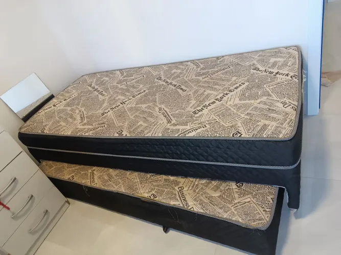 Cama Box Bicama Solteiro com 2 Colchões