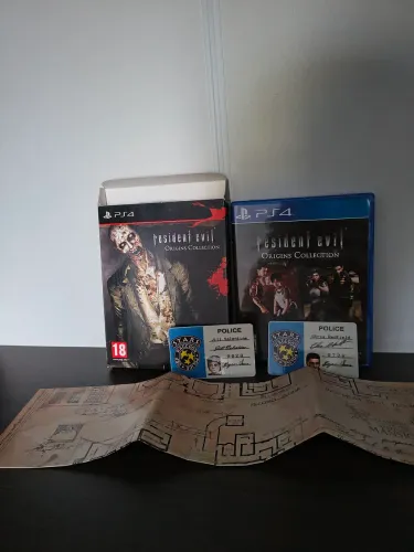 Resident EVIL 1 e 0 REMAKE com Pôster, Cartão de Identidade Cris e Jill e Caixa de Papel