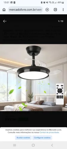 Ventilador de teto retrátil  elgin Silêncio air pro