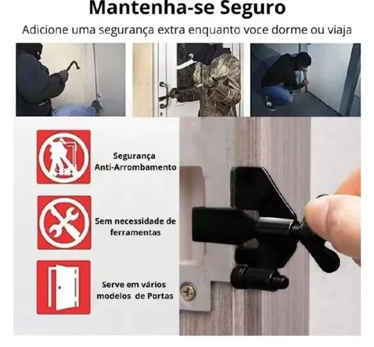 Trava de Porta Portátil - Segurança Instantânea!