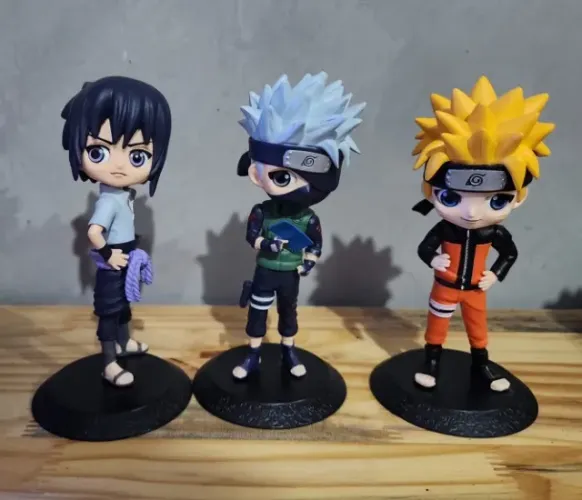 Kit 3 Bonecos Naruto, Sasuke e Kakashi
