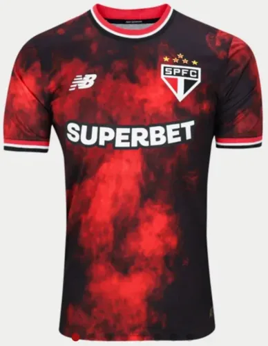 Camisa São Paulo 24/25 Jogador Comemorativa New Balance Masculina - Preto+Vermelho
