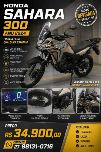 Vendo moto Sahara 300 nada para fazer conservada Km baixo whatsapp *