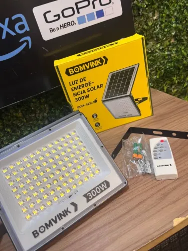 Refletor-Luz de Emergência Solar 300W BOM-4232 BOMVINK