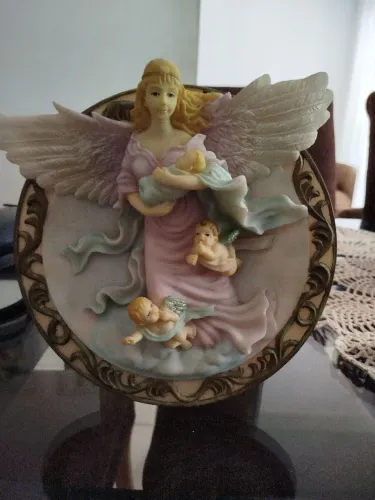 Prato decorativo 3D Anjo da Guarda Vintage Sansco ( anos 90)