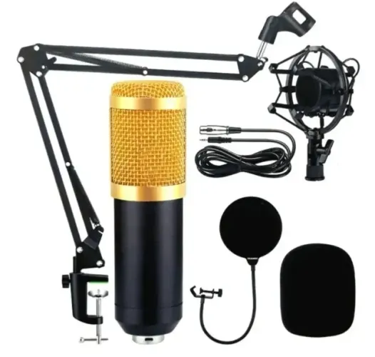 KIT BM-800 Microfone Condensador Dianmico Profissional TOMATE MY-1026