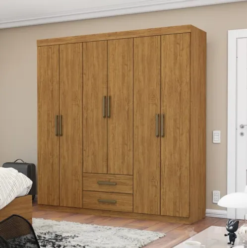 Guarda-Roupa 6 Portas(Sem Espelho/Sem Pés) Áries 1,53 m tt44m
