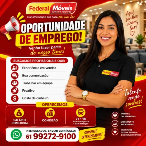 Vaga para vendedor presencial (Taguatinga)