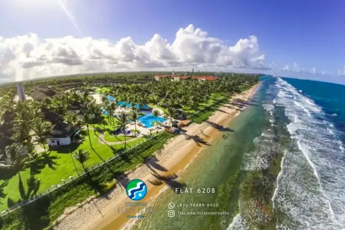 FLAT BEIRA MAR PORTO DE GALINHAS 02 QUARTOS 47m2 MOBILIADO (BEACH CLASS RESORT MURO ALTO)