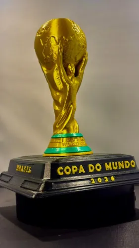 Taça Copa do Mundo 2026 Personalizada Brasil Decoração Futebol Presente