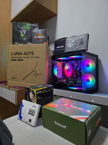 Pc Gamer Novo RX 7600 XT 16GB + Ryzen 7 5700X + 16GB + Nvme - Faço troca em ps5