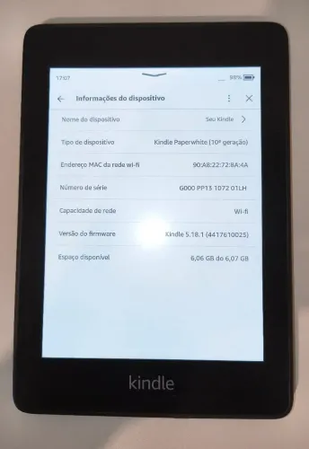 Kindle Paperwhite 10ª ger. 8GB