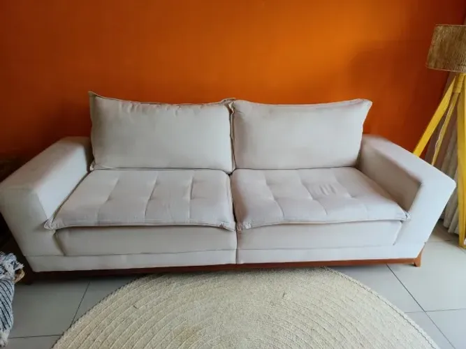 Sofá de 3 lugares de linho
