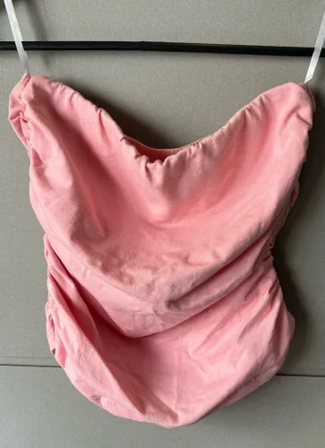 Tube Top Alongado Rosa com Caimento Drapeado