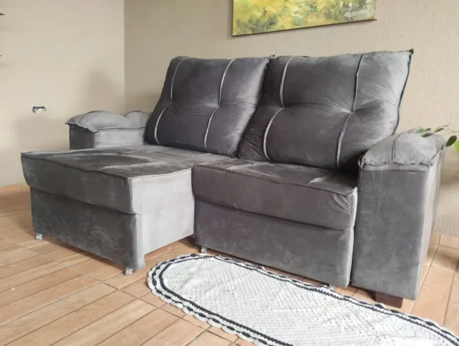 Sofá retrátil reclinável, mostruário,de 2,999 por apenas 1,399