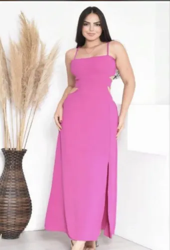 Vestido longo rosa pp