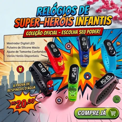 Relógios infantis de Super Heróis