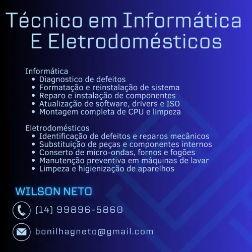 Serviços de Informatica e elétrica São Dimas Piracicaba
