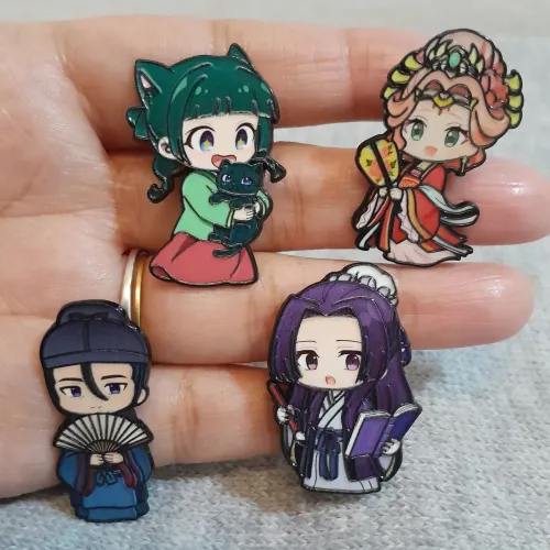 Kit 4 Broches / Pins Diários de uma Apotecária Maomao, Jinshi, Gyokuyou e Gaoshun