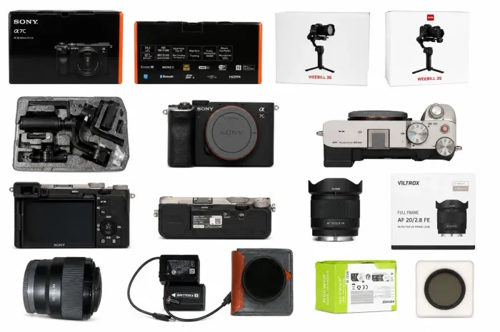 Sony A7c + Lente Sony 50mm full frame + Gimbal weebil 3s