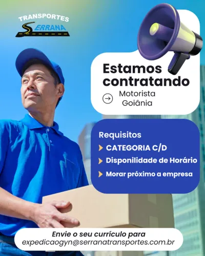 MOTORISTA CATEGORIA C/D - GOIÂNIA