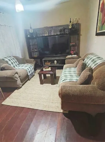 Sala Completa, Sofás, Rack com led embutida e painel para TV, mesa de centro