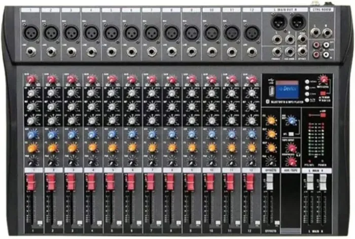 Mesa Som Lelong Le-712 12 Canais Bluetooth Profissional