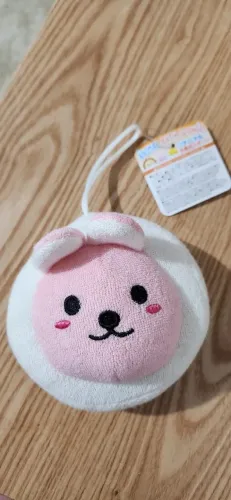Daiso Esponja de Banho Coelho Rosa