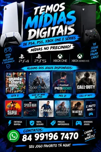 MIDIAS DIGITAIS-PS4 E PS5/XBOX