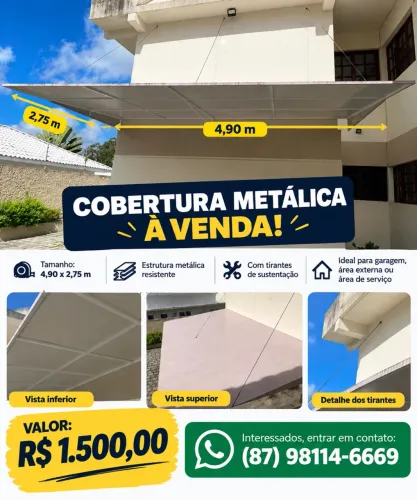 Cobertura metálica - Toldo