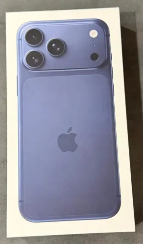Caixa vazia do iPhone 17 Pro Max 256 GB Deep Blue Modelo A3526 / MFYP4BE/A