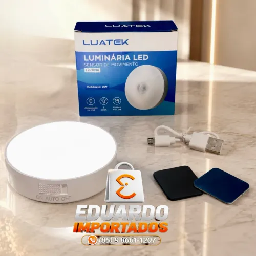 Luminária de parede sem furos, Imã Autocolante com sensor de Movimento, Automático