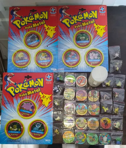 Lote de tazos e pokémons guaraná antártica