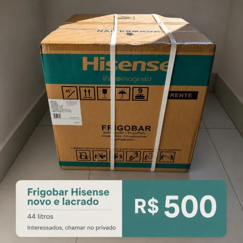 Frigobar Hisense RR58NW3A, branco, 44/45 litros.