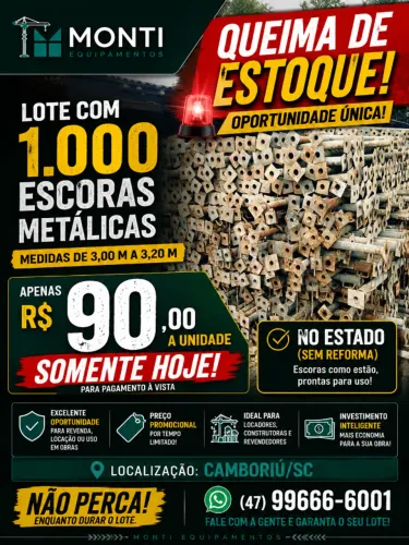 ESCORAS METÁLICAS USADAS (OPORTUNIDADE ÚNICA!!)