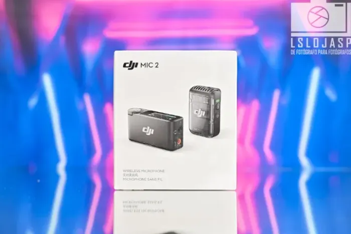 (NOVO) DJI Mic 2 (1TX + 1RX) Microfone Wireless, NC, 14h, 32-bit free-flow, 8GB