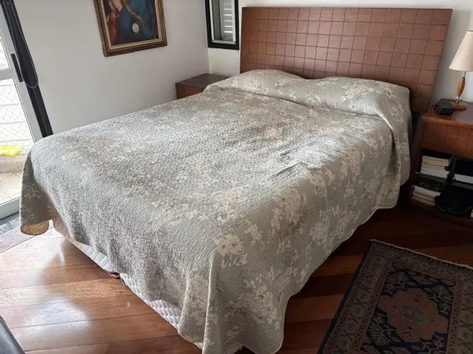 Cama de casal box baú bipartida