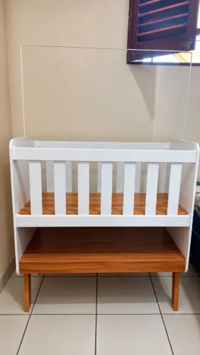 Berço Infantil Branco em MDF - Estado de Novo