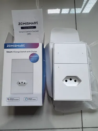 Zemismart Zigbee 2 Gangs Tomada 10A (HomeKit)