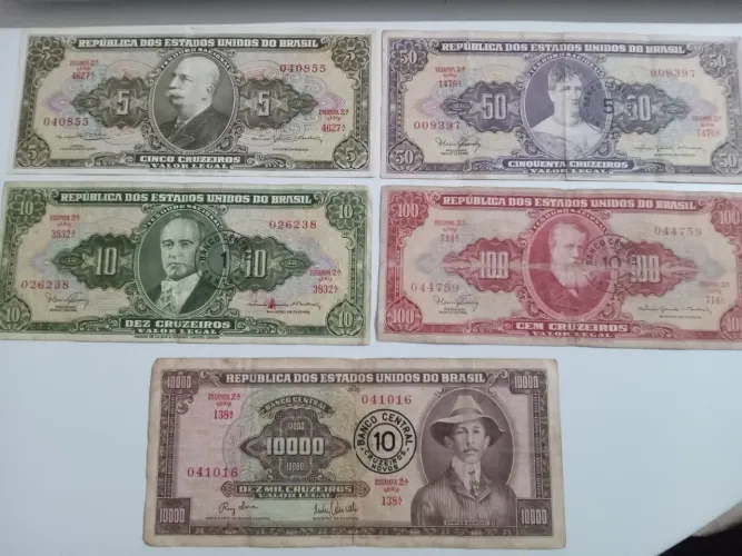 5 cédulas antigas