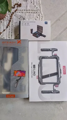 Gimbal Isteady + Microfone Profissional + Gaiola Ulanzi