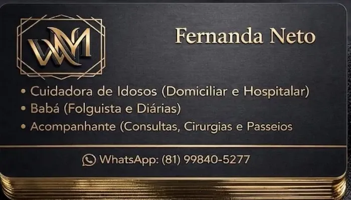 Cuidadora de pessoas ( idosos, crianças e acompanhante 