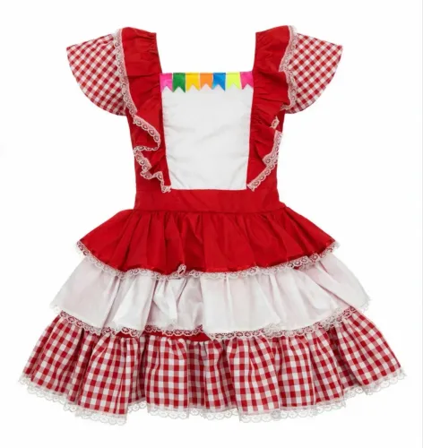 Vestido junino - Tamanho 10 anos