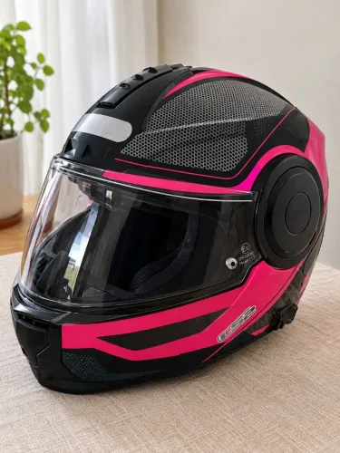 Capacete LS2 FF902 Scope Rosa Tam 60 Escamoteável + Pinlock + Intercomunicador